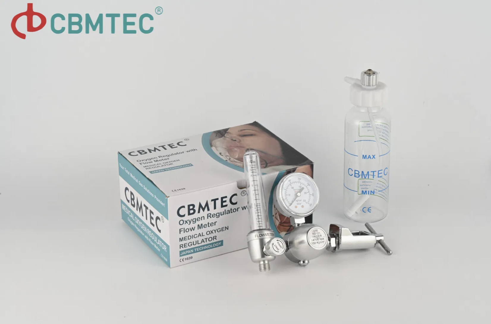 Medical Oxygen Regulator, First Aid Oxygen Regulator with Flow Meter and Humidifier for Oxygen Gas Cylinder