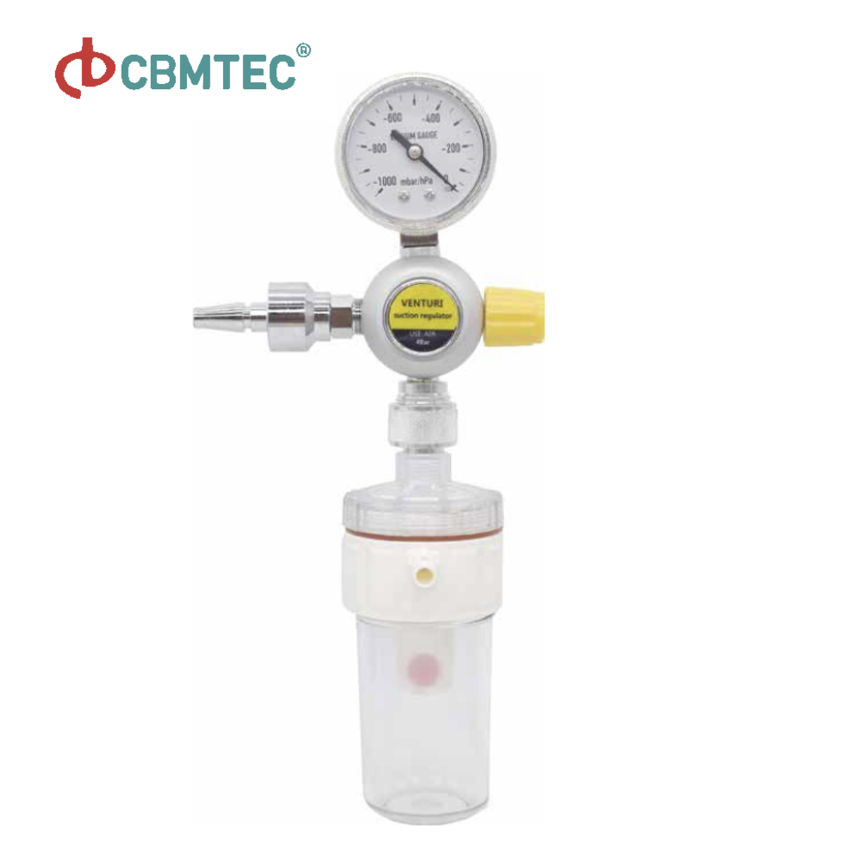 Engineered for Hospital Bedhead Units Venturi Suction Regulator with Metal Handwheel and Dual Protection