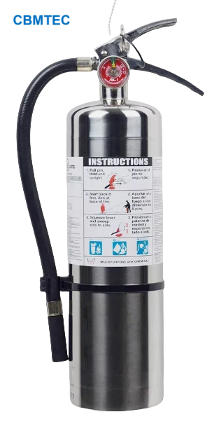 NEW 2025-5 lb. CHROME/STAINLESS STEEL FIRE EXTINGUISHER NEW WALL BRACKET