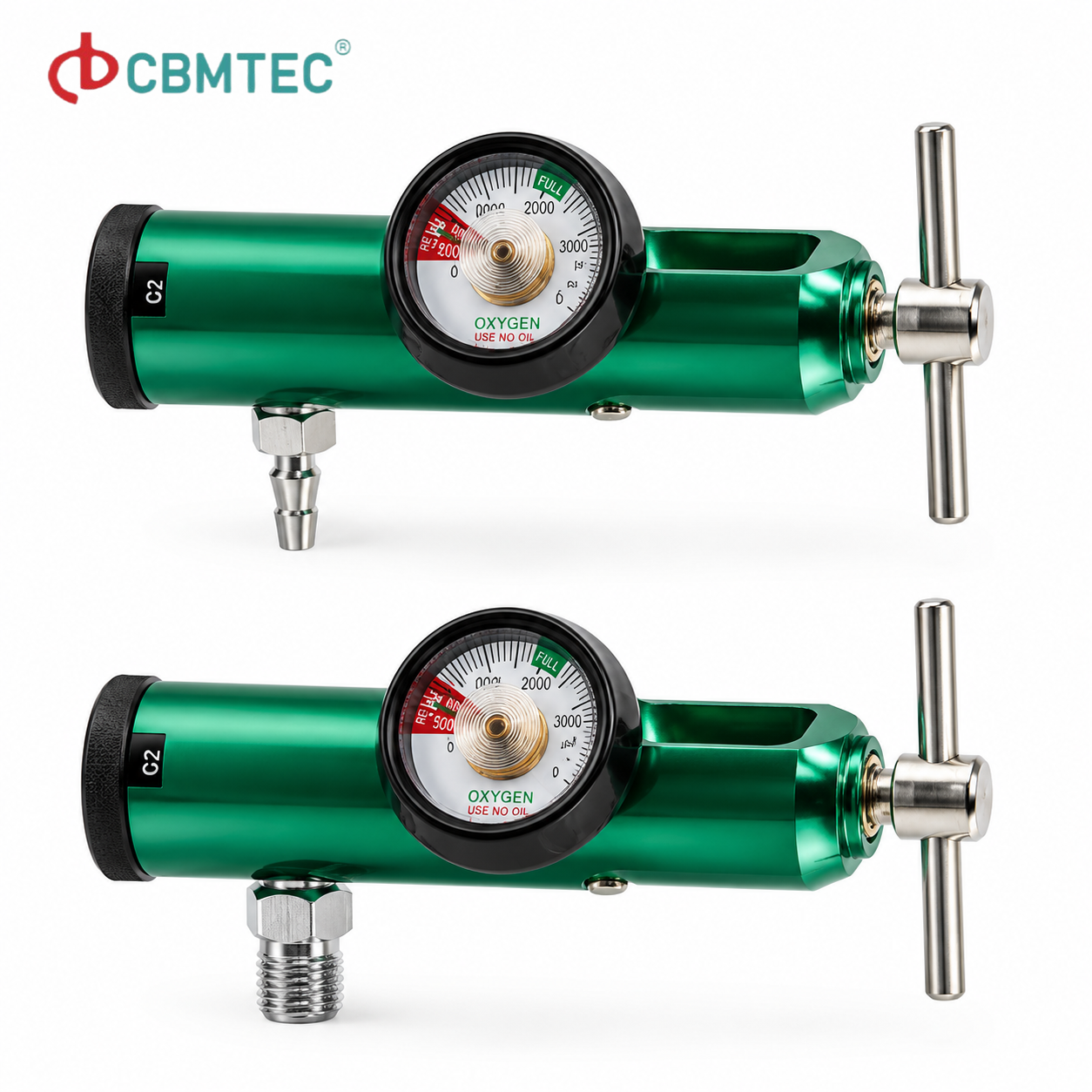 Click-style Bull-nose Oxygen Regulators 